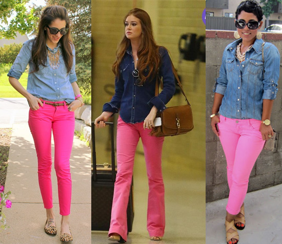 calca rosa jeans