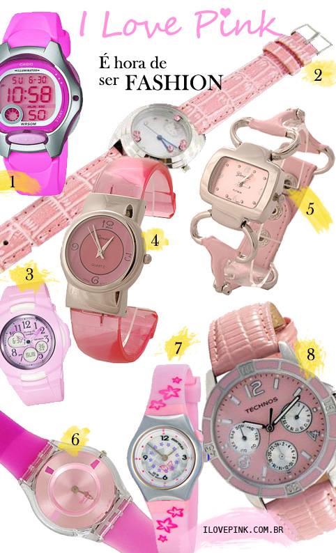 Relógios cor-de-rosa - I Love Pink