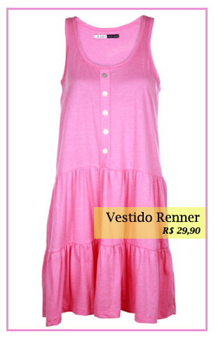 Vestido cor de rosa Renner