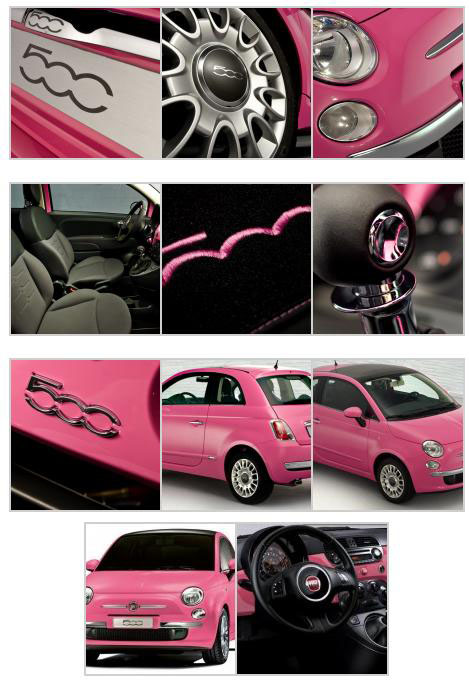 Carro cor de rosa - Fiat 500 Pink