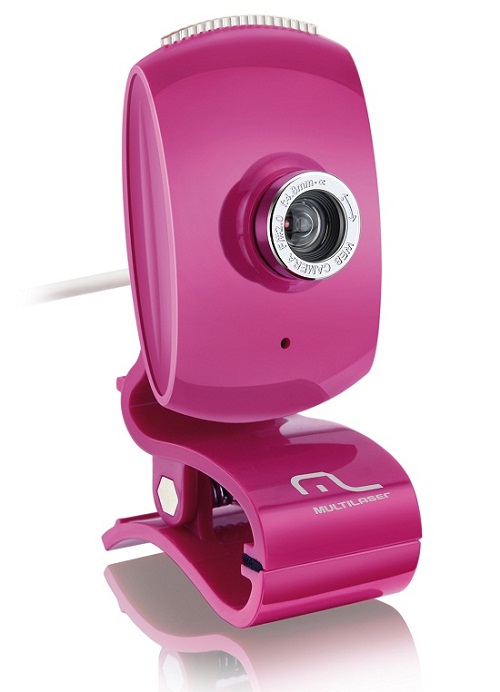 webcam cor de rosa Multilaser