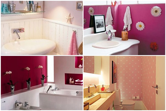 Como decorar banheiro cor de rosa