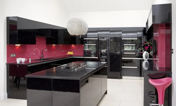 Cozinha pink e preta