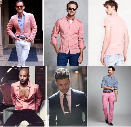 Roupas cor de rosa para homens 