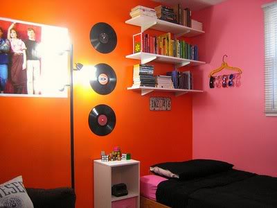 decoração com disco de vinil